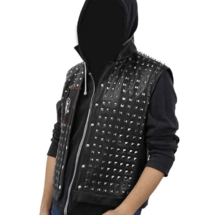 Watch Dogs 2 Wrench Black Hoodie Leather Jacket