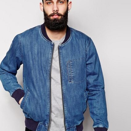 Waven Denim Bomber Blue Jacket
