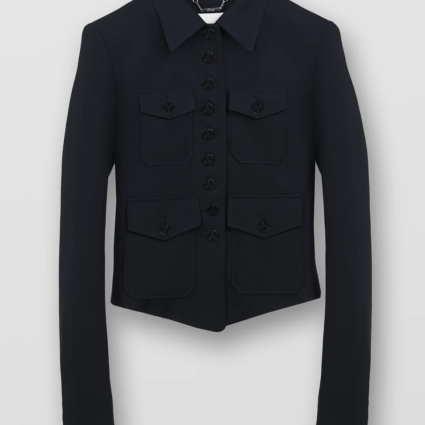 Military Inspired Fitted Wool Jacket