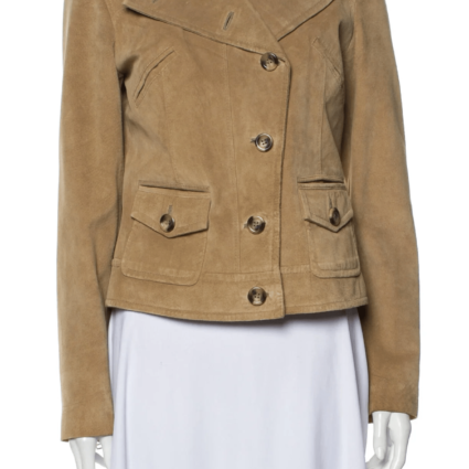 Weekend Max Mara Utility Suede Leather Jacket