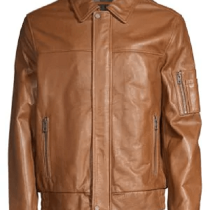 Mens Andrew Marc Whiskey Leather Jacket