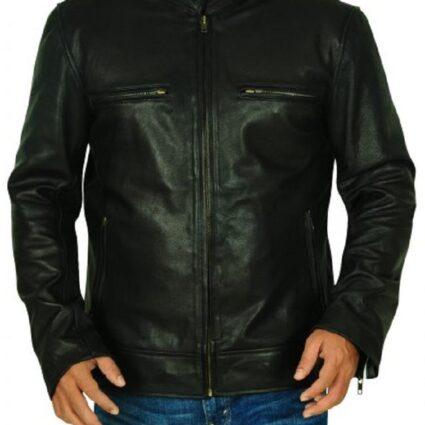 Mens Willie G Reflective Skull Motorcycles Leather Jacket