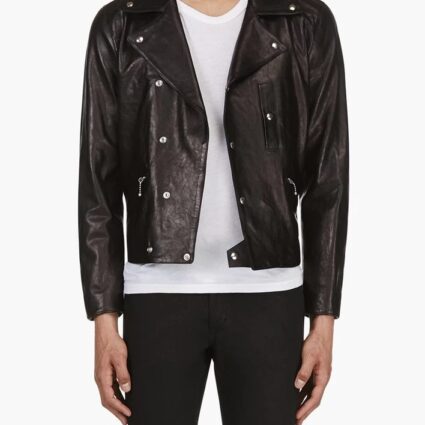 Mens Yang Li Black Leather Jacket 48