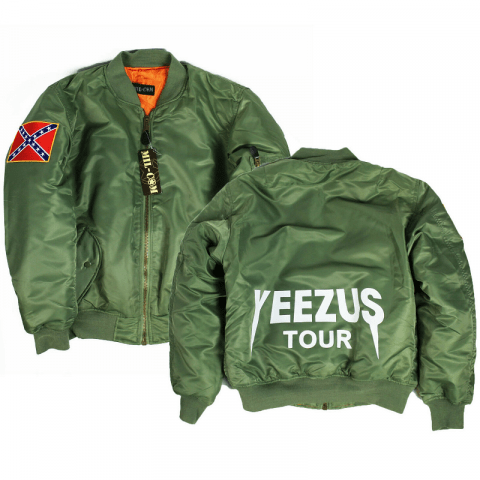 Mens Yeezus Tour Bomber Satin Jacket