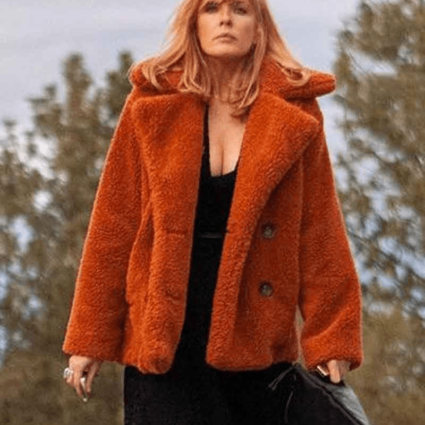 Kelly Reilly Yellowstone Beth Dutton Shearling Fur Coat