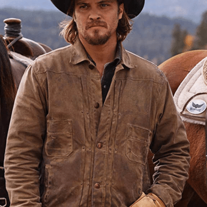 Luke Grimes Yellowstone Kayce Dutton Brown Leather Jacket