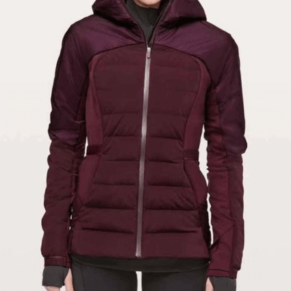Kayla MacBentley Zero Chill 2021 Grace Beedie Maroon Puffer Padded Jacket