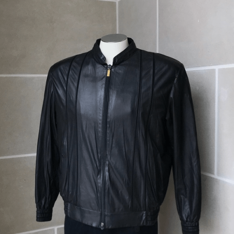Mens Zilli Silk Lined Bomber Leather Jacket
