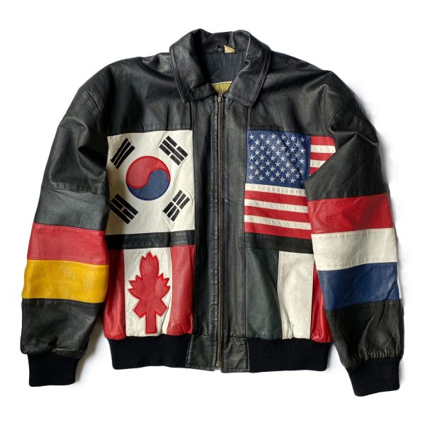 80’s Phase 2 Flags of the World Leather Jacket
