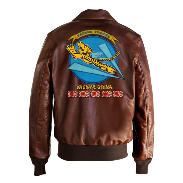 A2 Flying Tigers Nose Art Leather Jacket