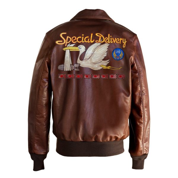 Special Delivery A2 Nose Art Leather Jacket