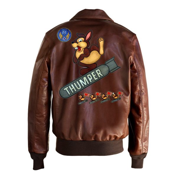 Thumper Nose Art A2 Flight Leather Jacket