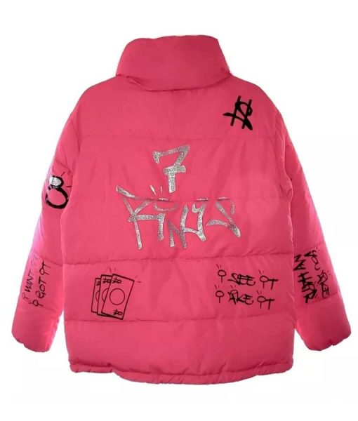 7 Rings Ariana Grande Pink Puffer Style Jacket