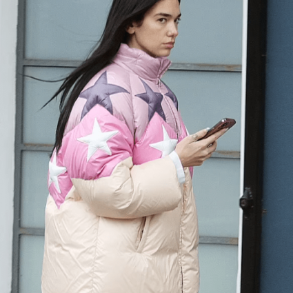 Dua Lipa Star Motif Puffer Jacket