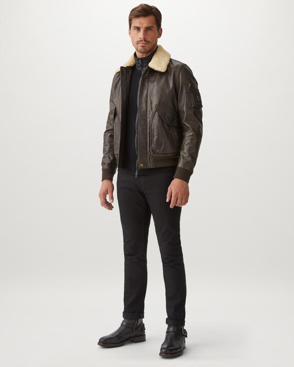 Carrier Hand Waxed Leather Blackbrown Jacket