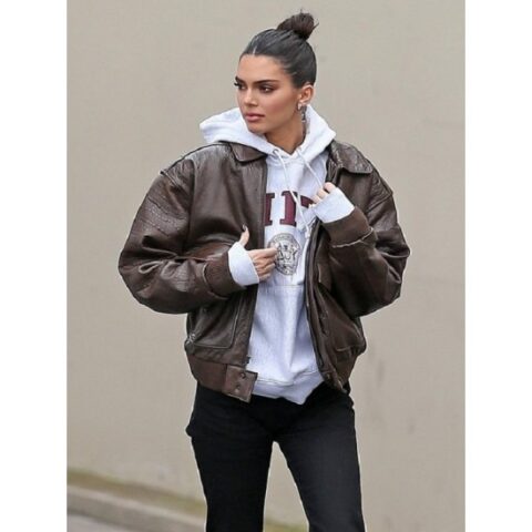 Kendall Jenner Bomber Leather Jacket