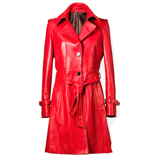 Kourtney Kardashian Red Belted Coat