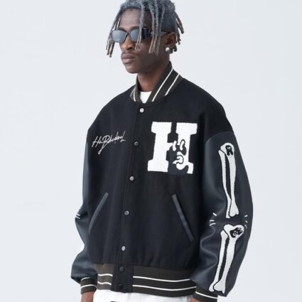 Skeleton Woolen Varsity Jacket