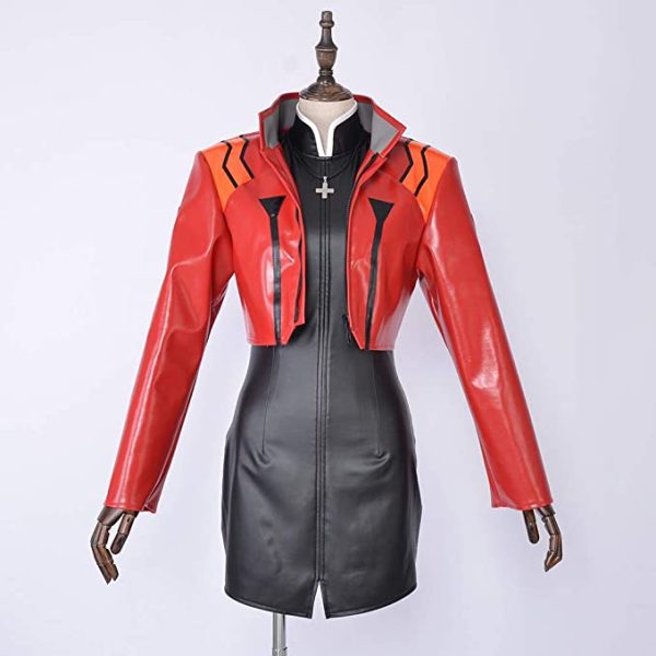 Misato Katsuragi Evangelion Red Leatherv Jacket 2