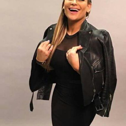 Natalya Neidhart Black Leather Jacket