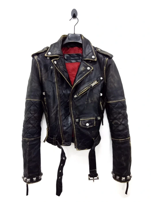 Dsquared2 Steampunk Studded Biker Leather Jacket