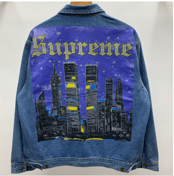 Supreme 19ss New York Painted Trucker Jacket