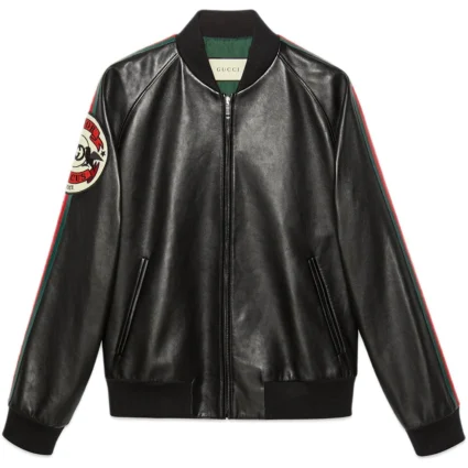 Gucci Leather Bomber Jacket