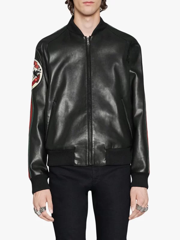 Gucci Leather Bomber Jacket