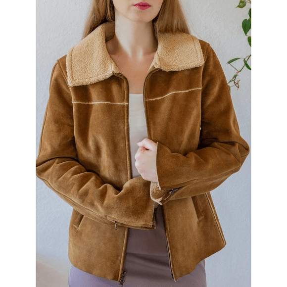 Women’s Vintage Gap Shearling Leather Suede Jacket