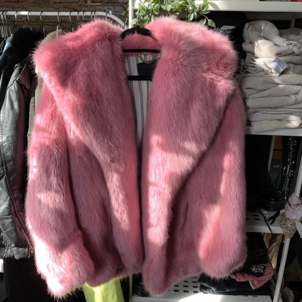 J.Crew Women's Pink Faux Fur Jacket