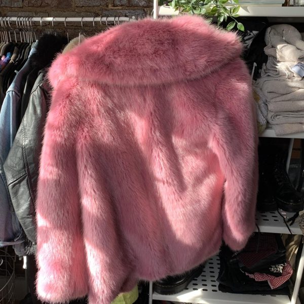 J.Crew Women's Pink Faux Fur Jacket