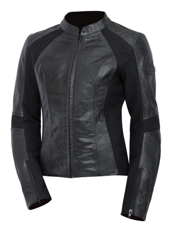 MI6 Rebecca Ferguson Black Biker Leather Jacket