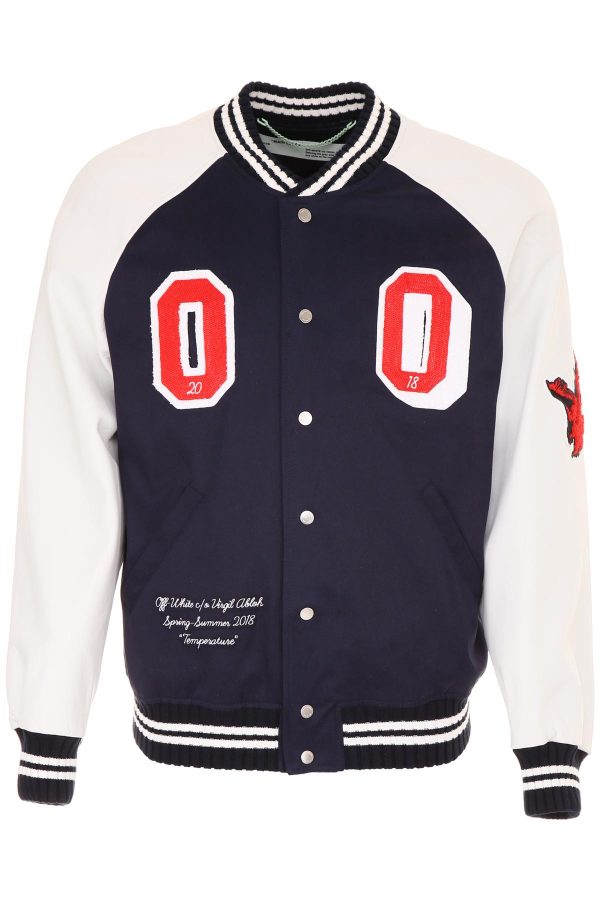 Swaggersouls Men's Off-White Varsity Jacket
