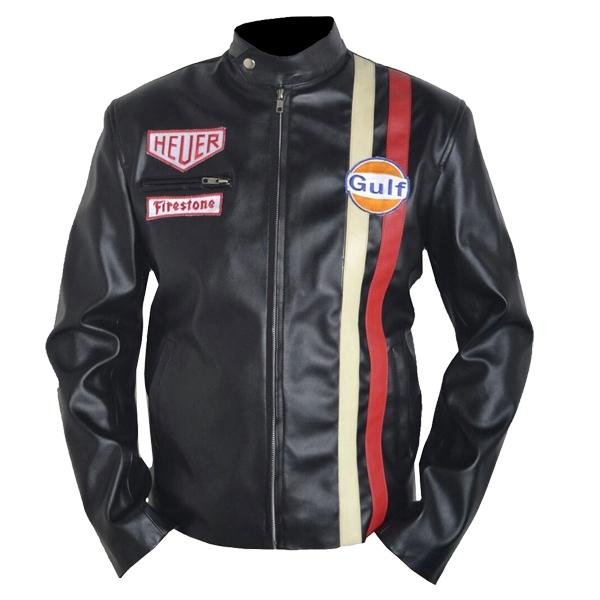 Steve McQueen Gulf Le Mans Motorcycle Black Jacket