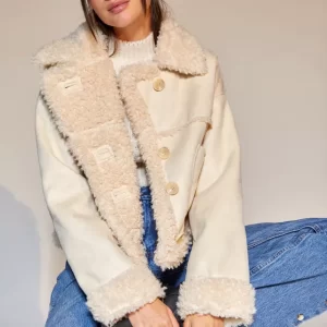 UO Maria Faux Shearling Coat