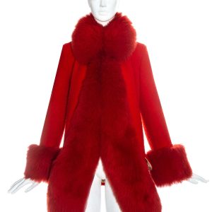 Vivienne Westwood Red Wool Shearling Coat, Fw 1994