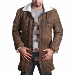 BANE Dark Knight Rises Distressed Dark Brown Real Leather Coat