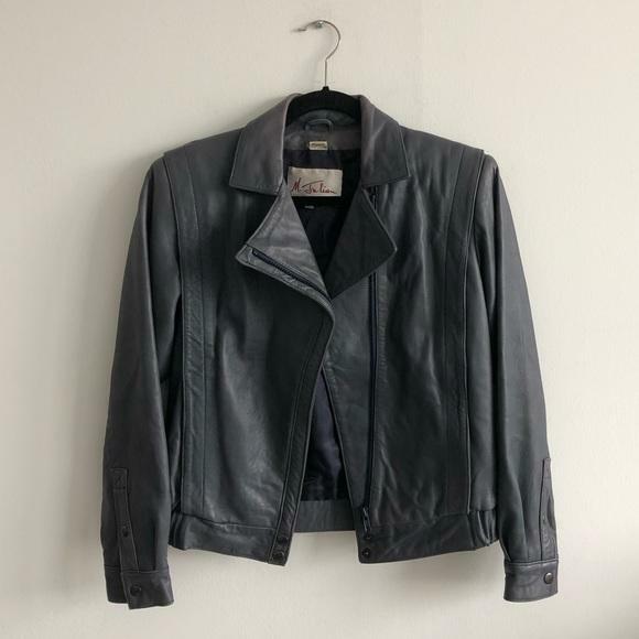 M. Julian Vintage Womens Leather Gray Jacket
