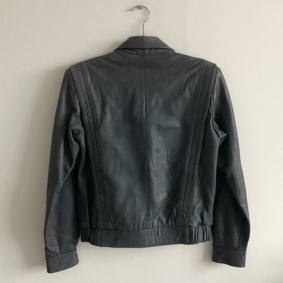 M. Julian Vintage Womens Leather Gray Jacket