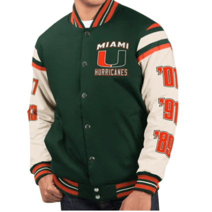 Miami Hurricanes Champions Commemorative Victory Varsity Jacket