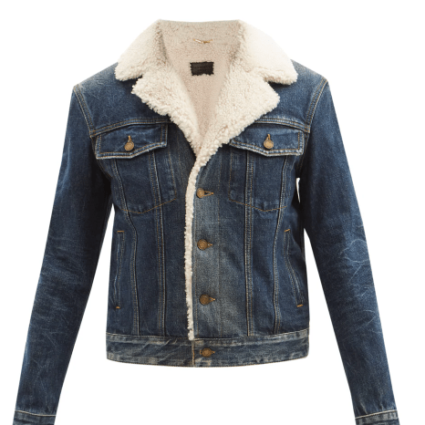 Saint Laurant Shearling-lined Denim Jacket