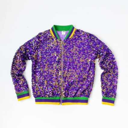 Mardi Gras Sequinned Bomber Jacket