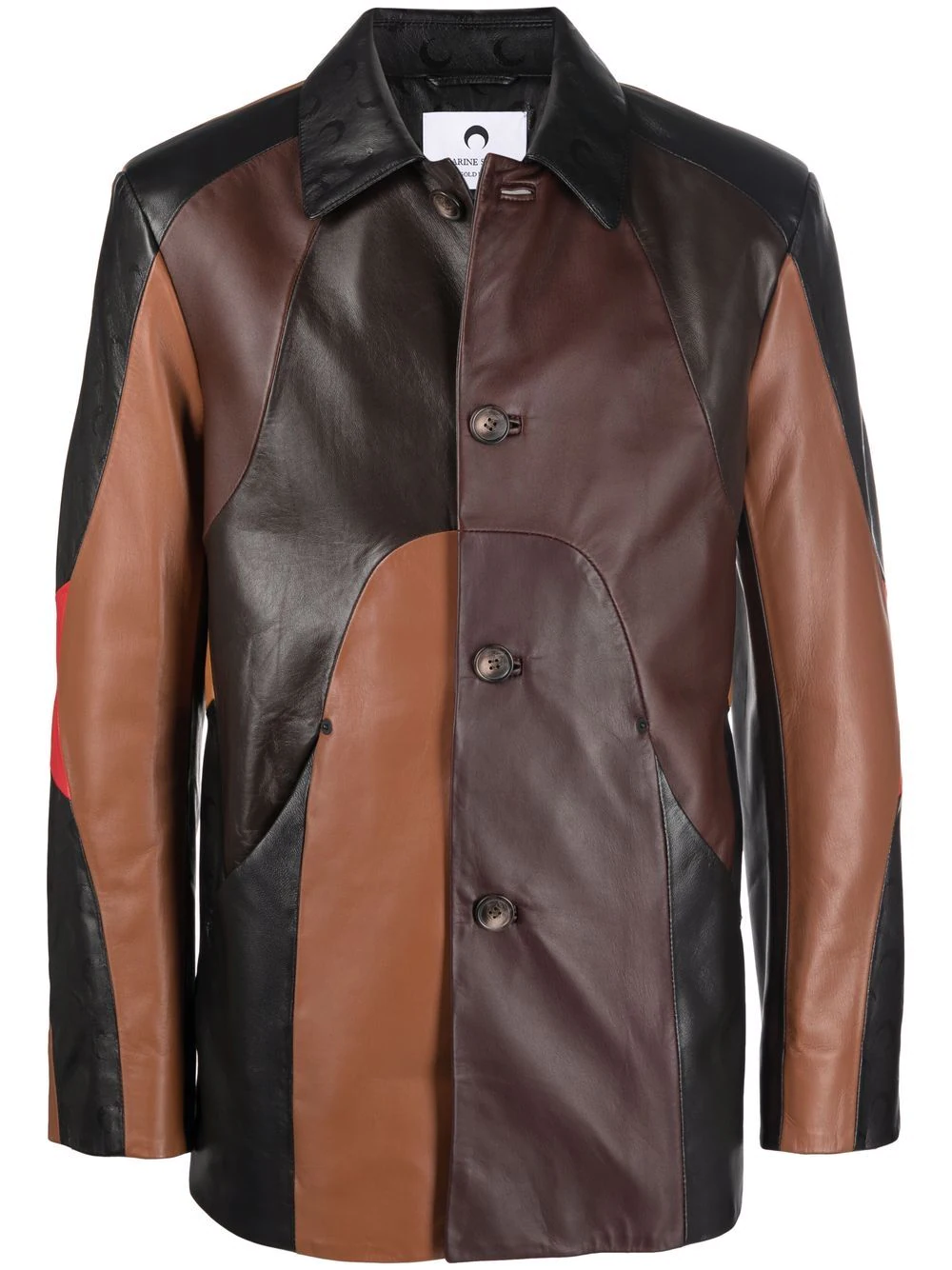 Mens Clothing Jackets Leather jackets Marine Serre Mix-leather Patchwork Jacket in Brown for Men 