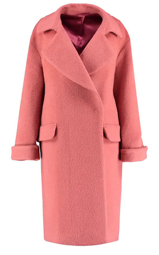 Maddison Pink Mohair Oversized Pea Coat