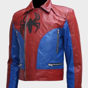 Spiderman Style Biker Leather Jacket For Men’s