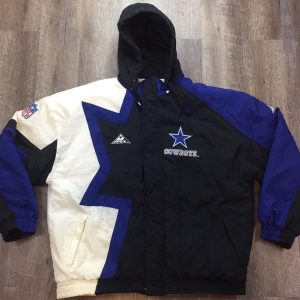 Vintage 90s Dallas Cowboys Apex Zipper Hooded Jacket