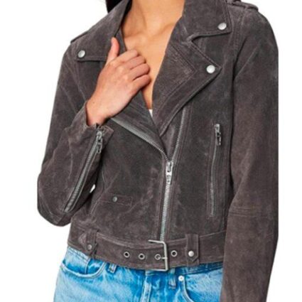 Katheryn Winnick Big Sky Jenny Hoyt Grey Suede Leather Jacket