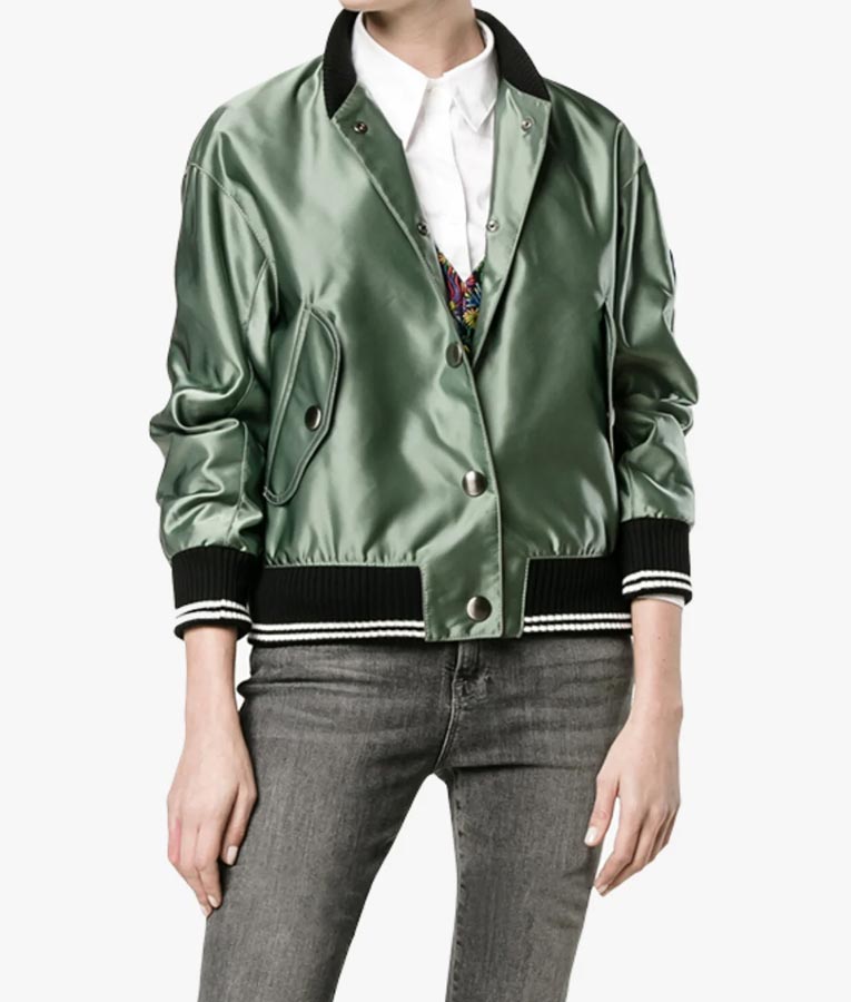 miu miu green bomber jacket