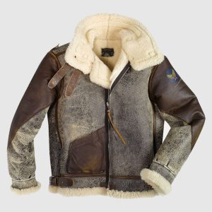 100 Mission Distressed B-3 Leather Bomber Jacket