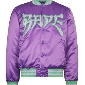 A Bathing Ape Bape Varsity Satin Jacket